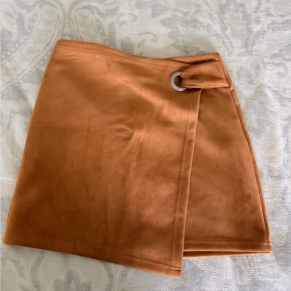 Forever 21 Copper Wrap Mini Skirt